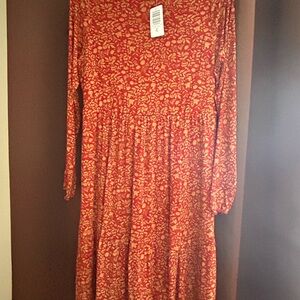 Torrid Red and Gold Floral Dress